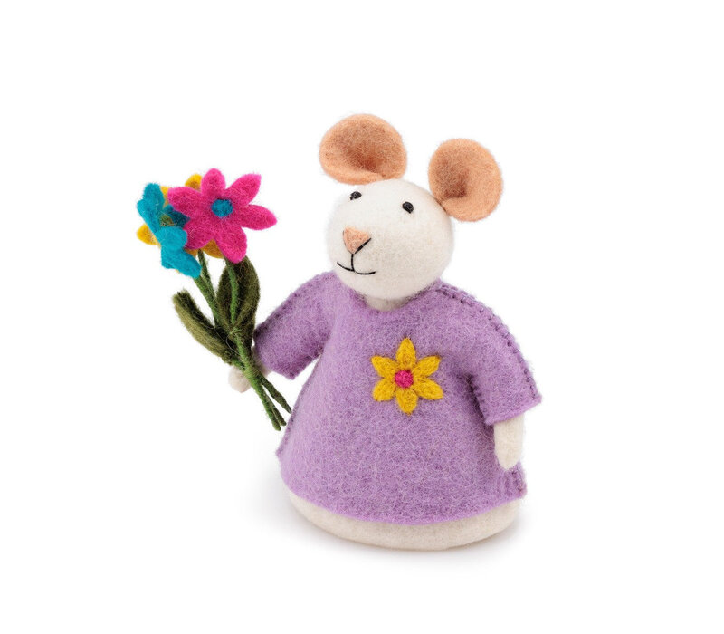 Sjaal met Verhaal - Decoratie Muis Bloemen