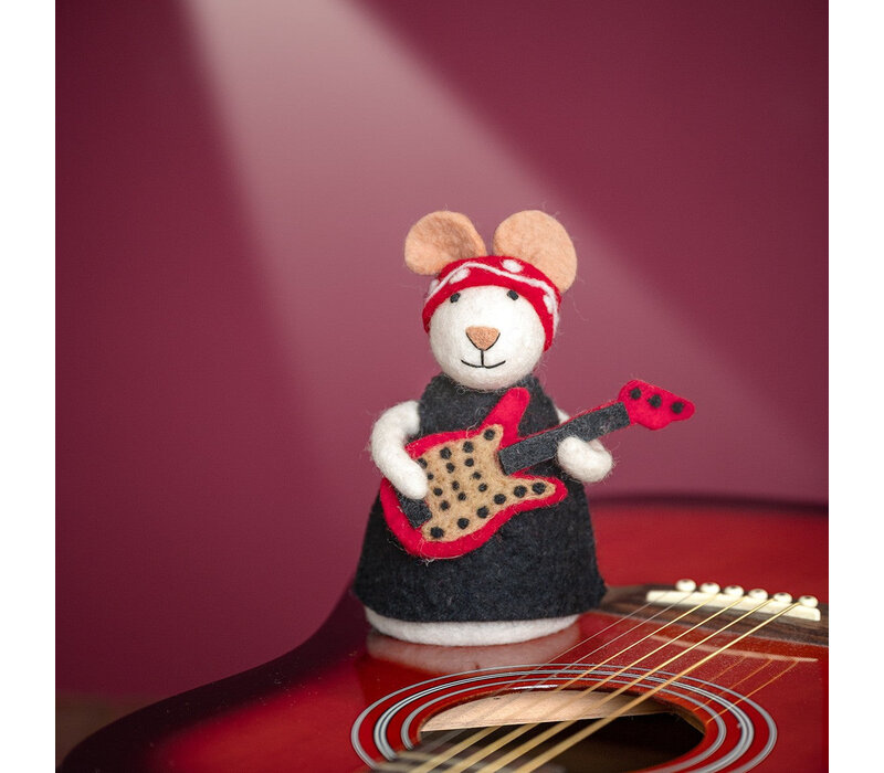 Sjaal met Verhaal - Decoratie Muis Rockstar