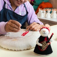 Sjaal met Verhaal - Decoratie Muis Rockstar