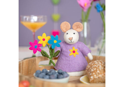 Sjaal met Verhaal Decoratie Muis Bloemen - Sjaal met Verhaal