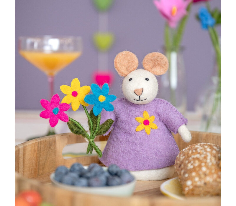 Sjaal met Verhaal - Decoratie Muis Bloemen