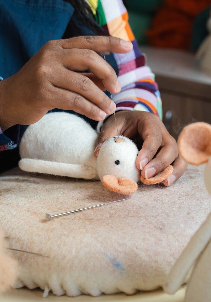 Sjaal met Verhaal - Decoratie Muis Tennis