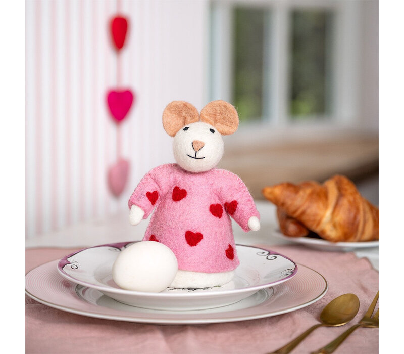 Sjaal met Verhaal - Decoratie Muis Sweetheart Roze