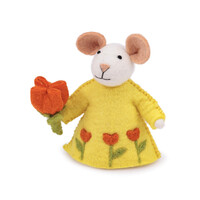 Sjaal met Verhaal - Decoratie Muis met Tulp Oranje