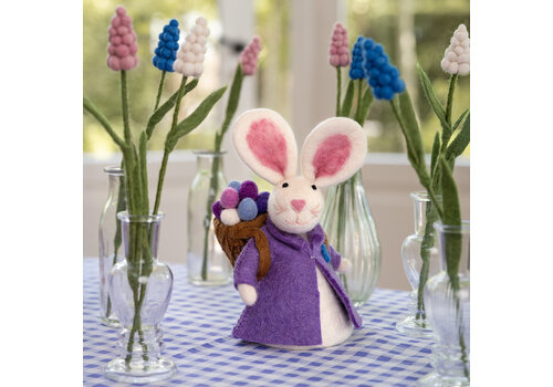 Sjaal met Verhaal Decoratie Haas met Mand Lila - Sjaal met Verhaal