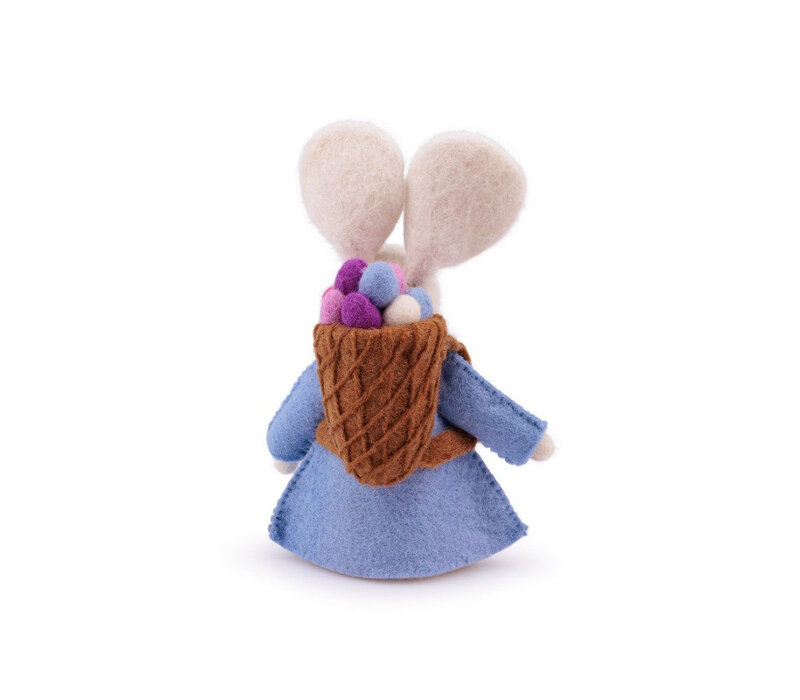 Sjaal met Verhaal - Decoratie Haas met Mand Lichtblauw