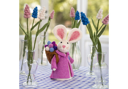 Sjaal met Verhaal Decoratie Haas met Mand Roze - Sjaal met Verhaal