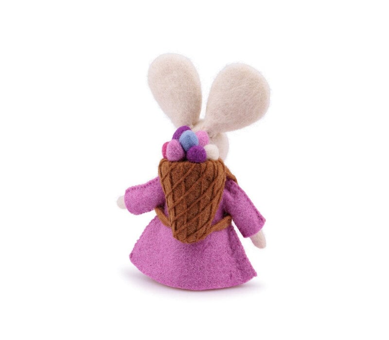 Sjaal met Verhaal - Decoratie Haas met Mand Roze