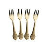 RICE RICE - Set 4 Taartvorkjes - Stainless Steel Seashell - Gold