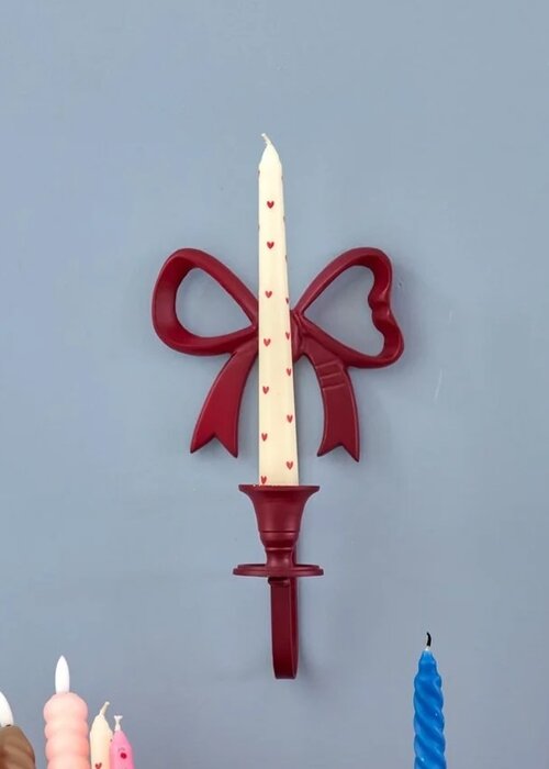 RICE Kaars - Crème - Heart Print - Set van 2 - Rice