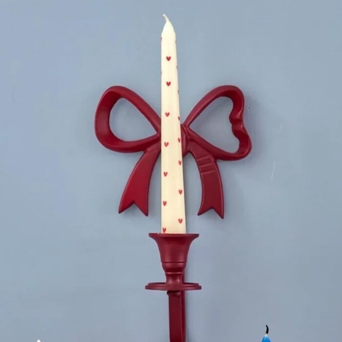 Rice - Kaars - Crème - Heart Print - Set van 2