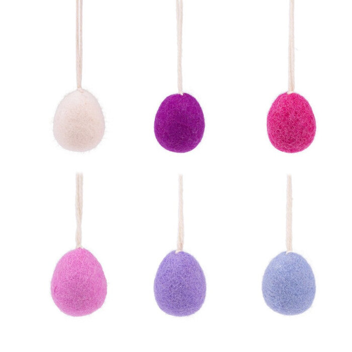 Sjaal met Verhaal - Hanger Paasei Violettinten Ass Small 6 st.