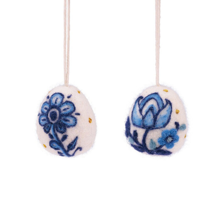 Sjaal met Verhaal - Hanger Ei Delfts Blauw Ass. 2 st