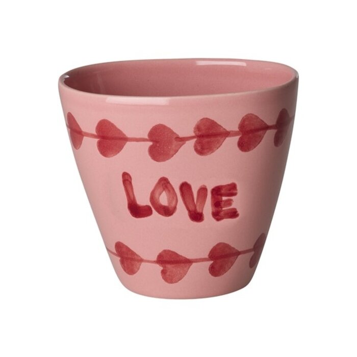RICE Ceramic Oval Cup with Hand-painted LOVE- rice