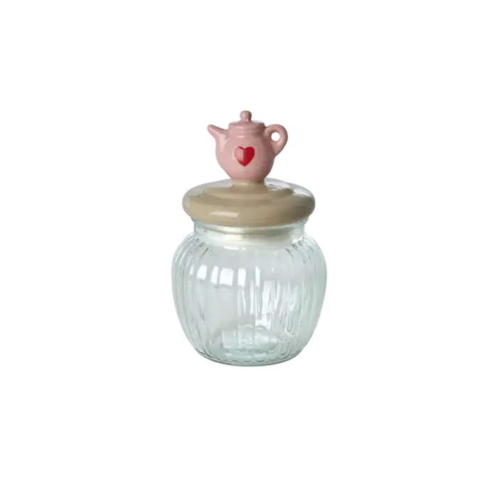 RICE - Voorraadpot Glas Small Creme (OP=OP!)