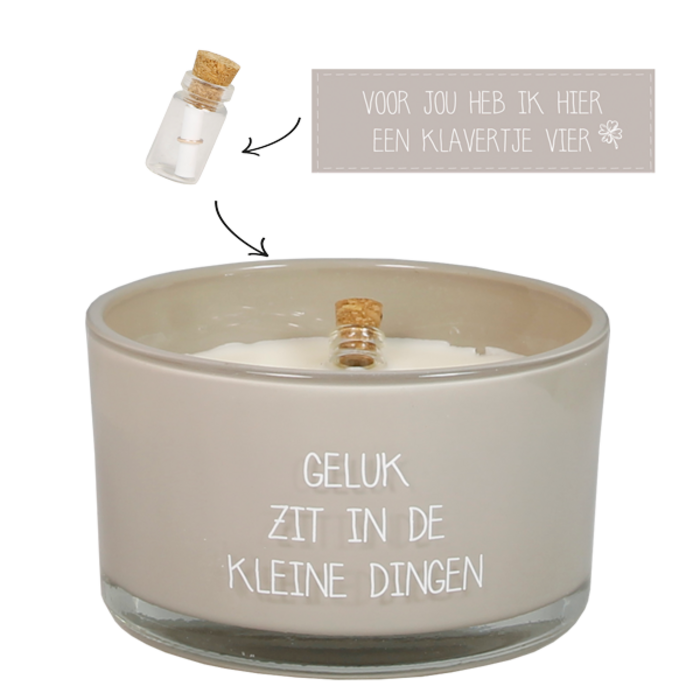 My Flame Lifestyle - Flessenpost kaars - Geluk zit in de kleine dingen