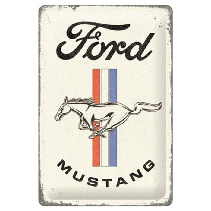 Nostalgic Art Ford Mustang Metalen Wandbord - Horse & Stripes Logo - Nostalgic Art