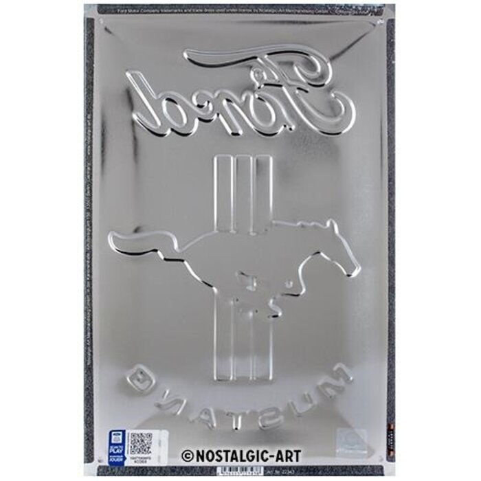 Nostalgic Art - Ford Mustang Metalen Wandbord - Horse & Stripes Logo