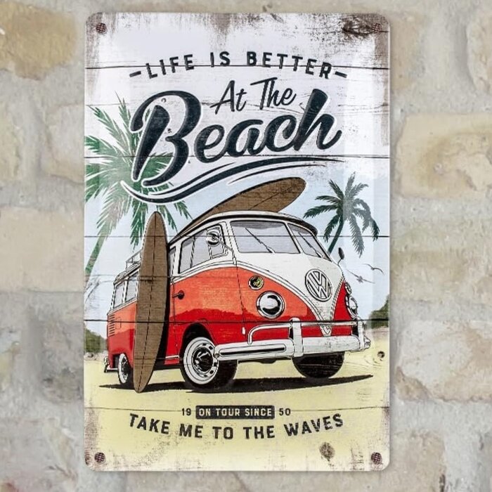 Nostalgic Art Volkswagen Metalen Wandbord - VW Bulli Beach - Nostalgic Art