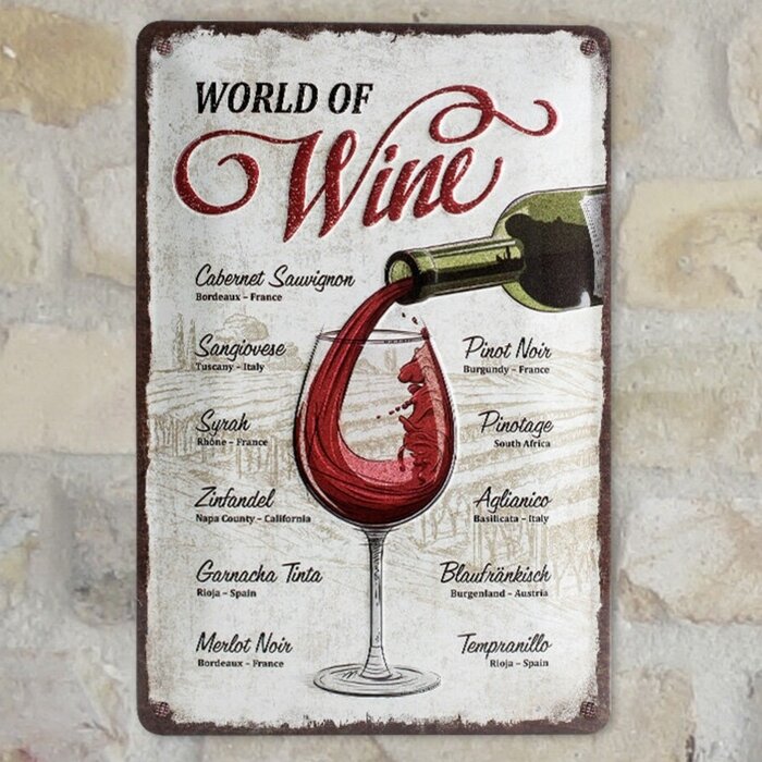 Nostalgic Art - World of Wine Metalen Wandbord