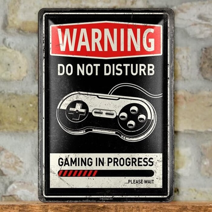 Nostalgic Art Gaming in progress Tin Sign - Nostalgic Art