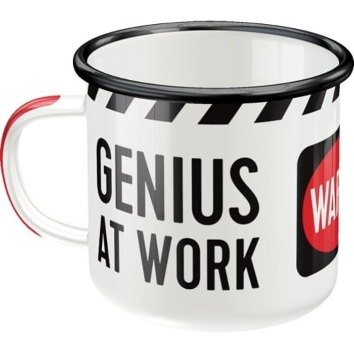 Nostalgic Art - Warning Genius at Work Emaille Mok
