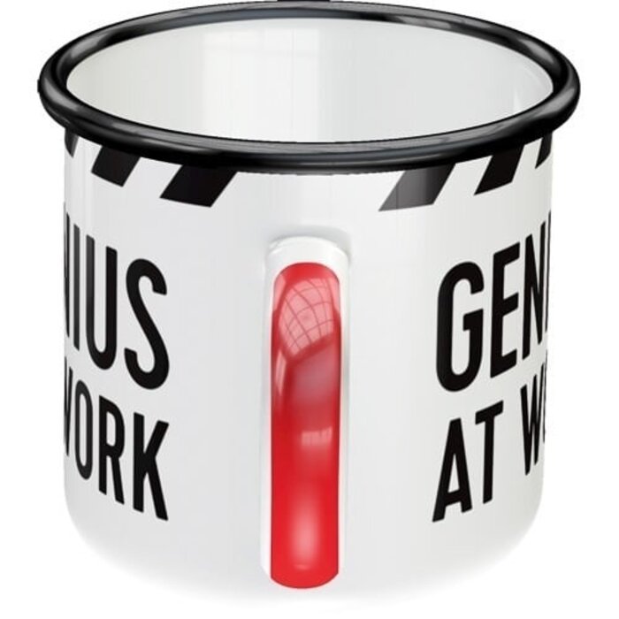 Nostalgic Art - Emaille mok Warning Genius at Work