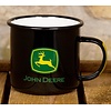Emaille mok John Deere Logo Black - Nostalgic Art