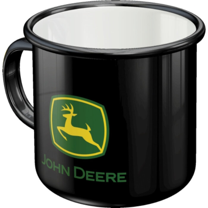 Nostalgic Art - Emaille mok John Deere Logo Black