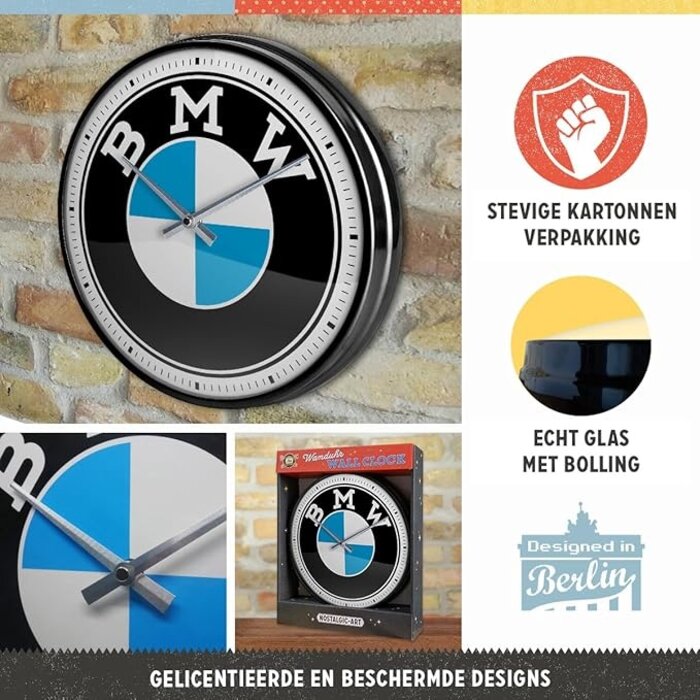 Nostalgic Art - BMW Logo Wandklok
