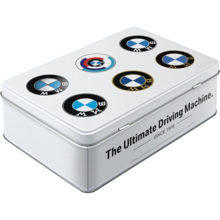 Nostalgic Art - Tin Box Flat BMW Logo Evolution