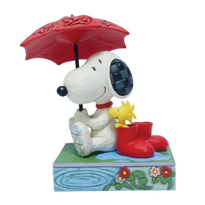 Peanuts by Jim Shore Snoopy and Woodstock under an Umbrella - Peanuts by Jim Shore