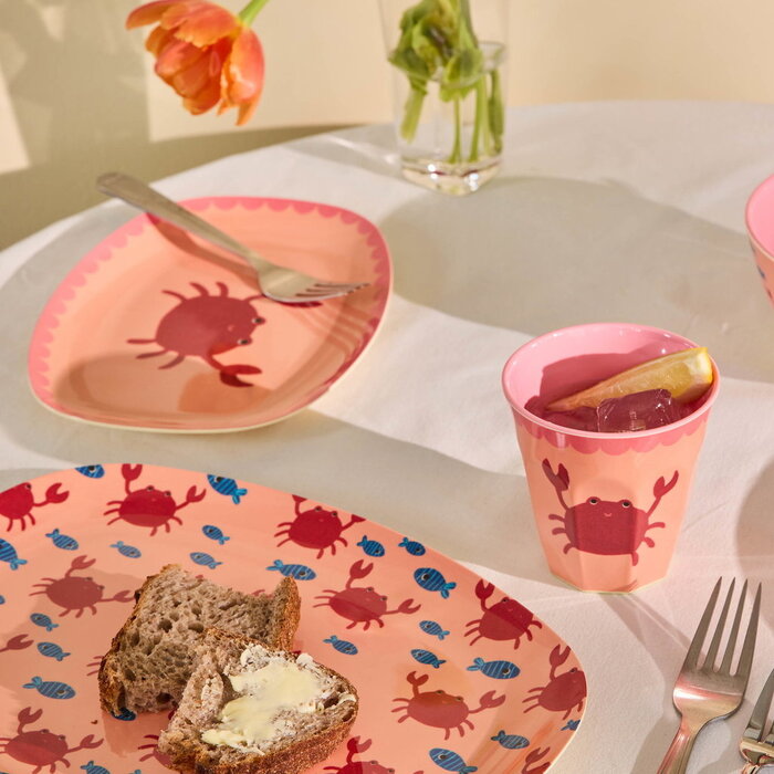 RICE – Melamine Cup with Crab Print Medium