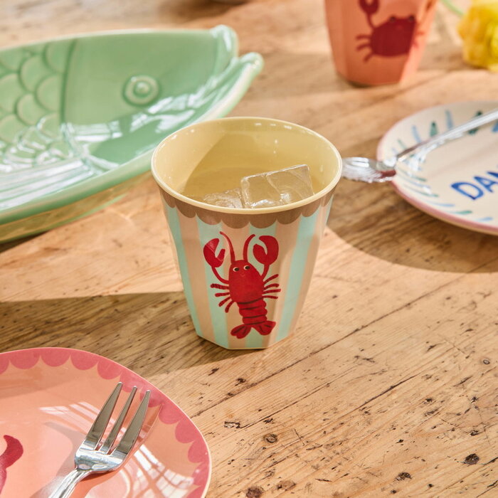 RICE – Melamine Cup with New Lobster Print Medium