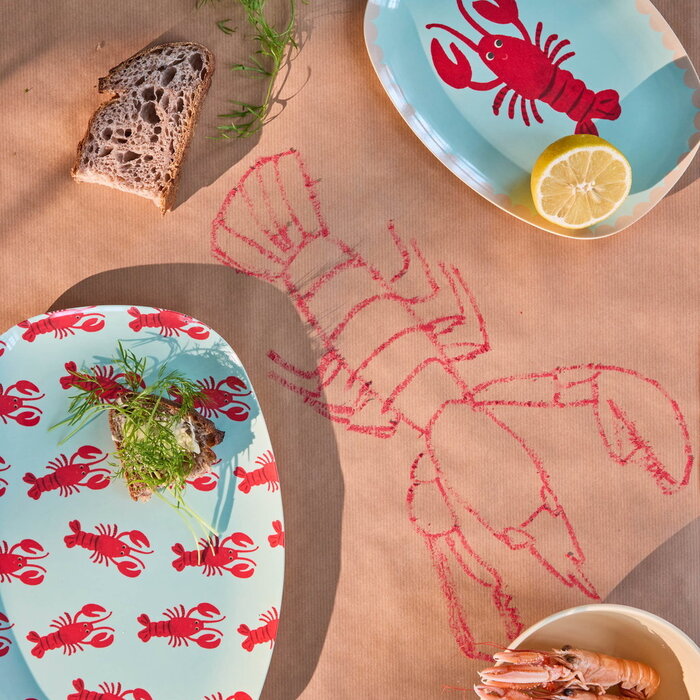 RICE – Melamine Rectangular Plate with New Lobster Print
