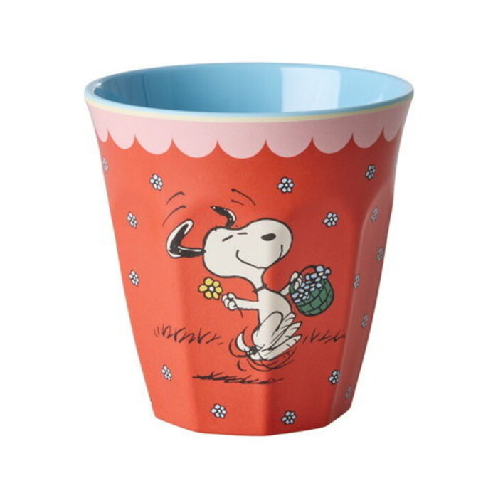 RICE – Melamine Cup with Red Snoopy Print Medium