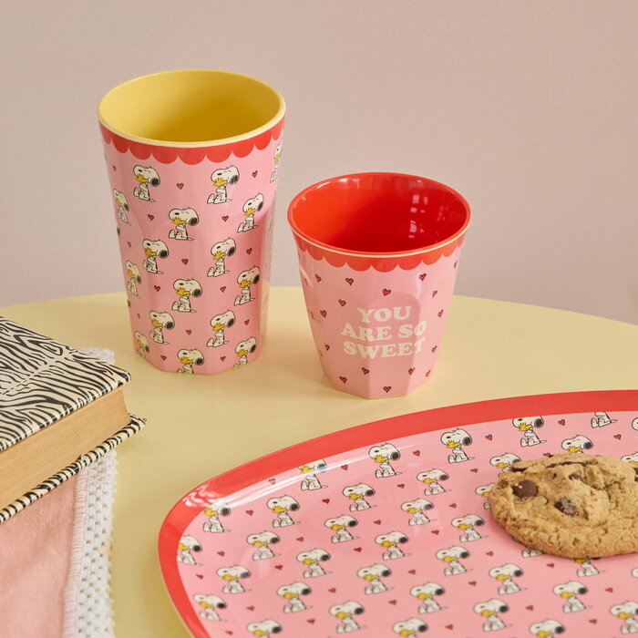 RICE Dinerbord Snoopy roze – RICE