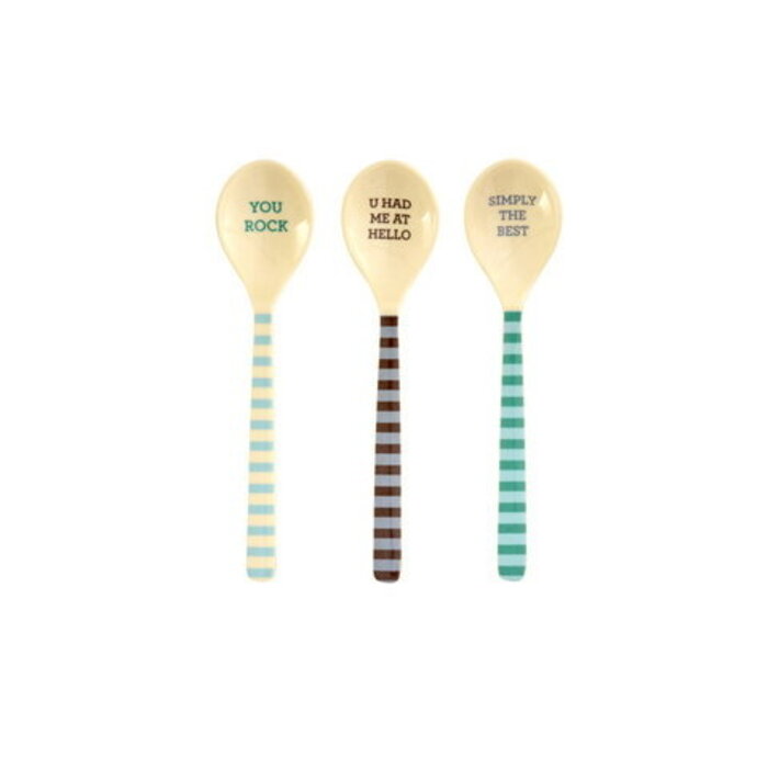 RICE – Theelepels blauw & groen (set van 3)