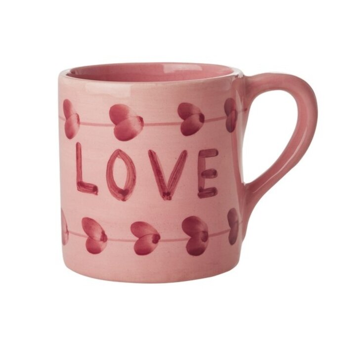 RICE – Koffiemok LOVE Roze