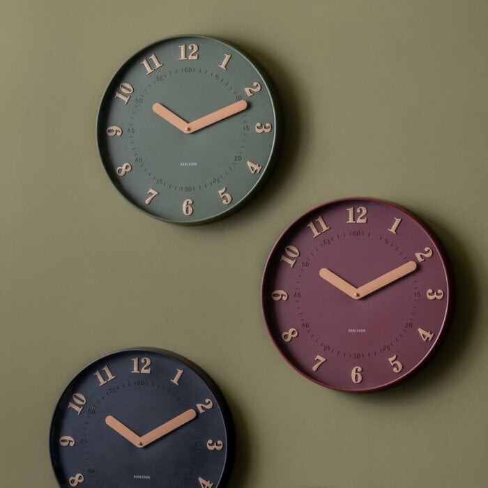 Karlsson - Wandklok Amena Burgundy Red