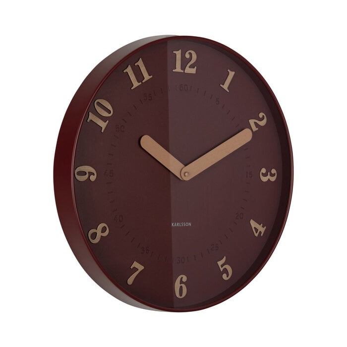 Karlsson - Wandklok Amena Burgundy Red