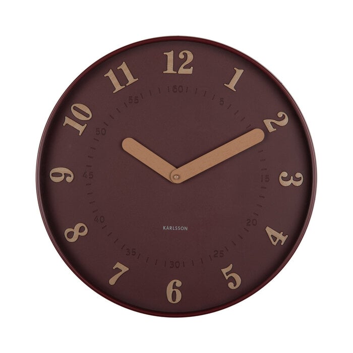Karlsson - Wandklok Amena Burgundy Red