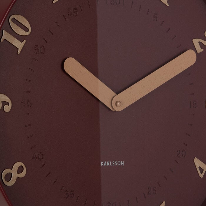 Karlsson - Wandklok Amena Burgundy Red