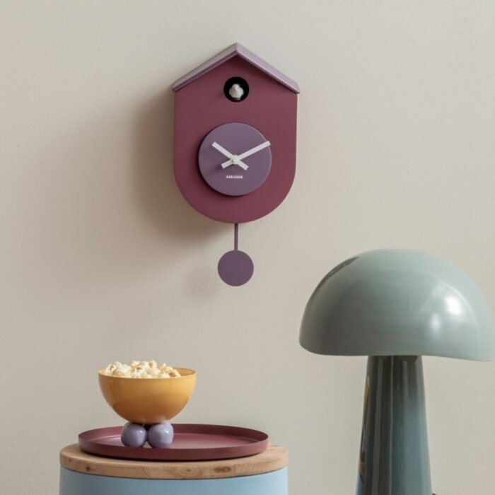 Karlsson Koekoeksklok Modern Cuckoo Grato Dark Mauve & Soft Lavender – Karlsson