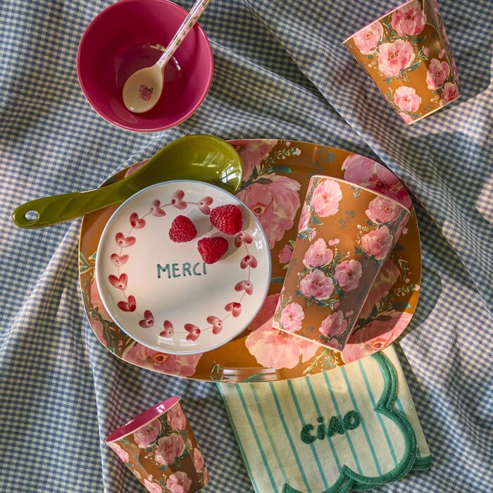 RICE -  Middelgroot beker - Floral Fiesta Rose
