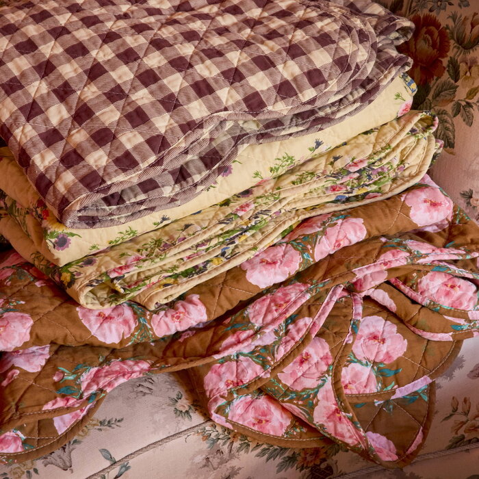 RICE -  Katoenen deken - Floral Fiesta Rose