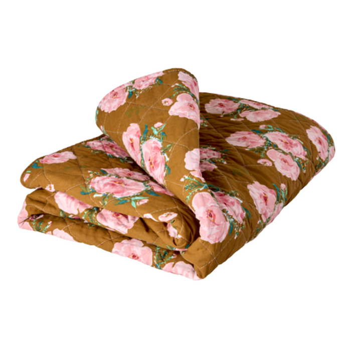 RICE -  Katoenen deken - Floral Fiesta Rose