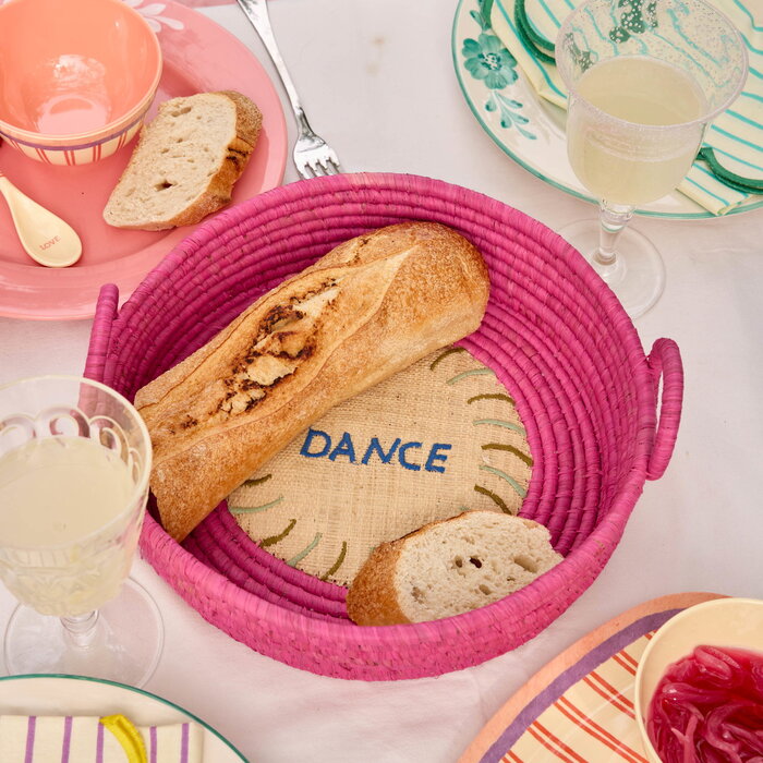 RICE - Raffia Broodmand - Dance Pink