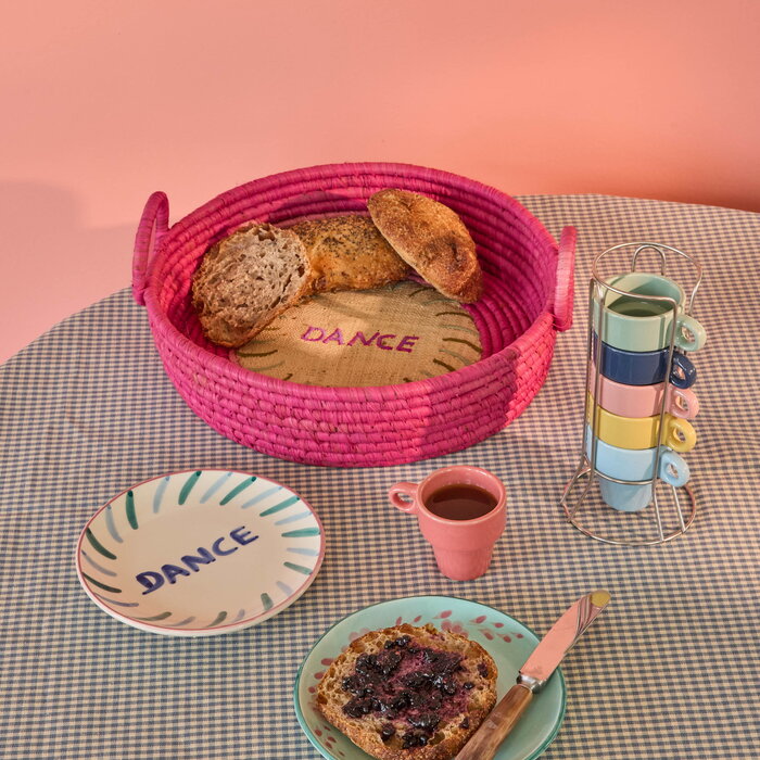 RICE - Raffia Broodmand - Dance Pink