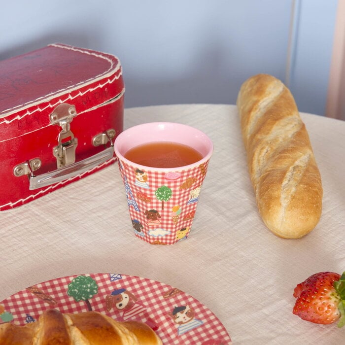RICE Middelgroot beker - Kids in Paris Red - RICE
